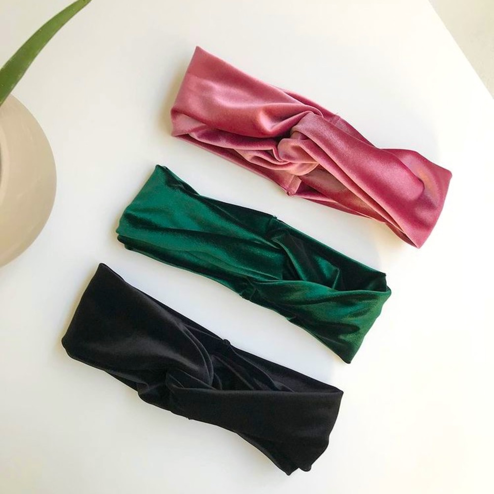 Pink Velvet Turban headband